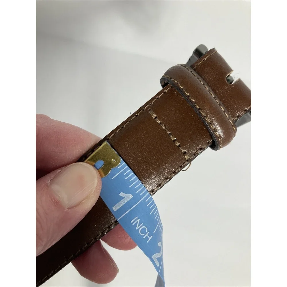 Claiborne Leather Belt Mens 42 Brown Gunmetal Buckle Handcrafted USA Classic‎